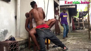 A woman gets lost and falls into the wrong hands, which leads to rough outdoor sex in a ghetto.