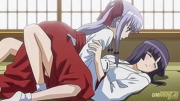 Step-sisters caught in the act of touching each other in an uncensored hentai flick