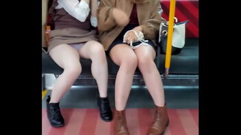 Wondrous Japanese women flaunting their panties on the train