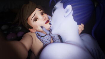 3D animated video of Widowmaker and Tracer in sexual act