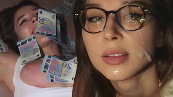 A student who is in need tries a crazy cum challenge for money