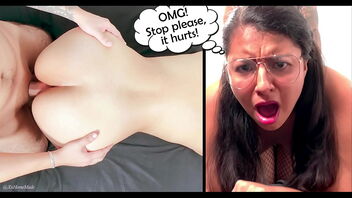 A hot 18-year-old Latina student gets her first rectal orgy and it is very painful.