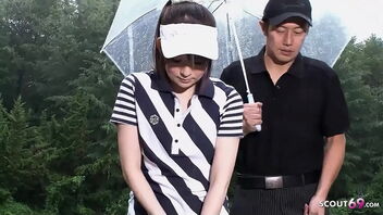 Young Japanese schoolgirl tempted by her golf instructor for a sexual experience.