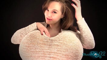 Dirty talking housewife shows off her black body in a tight sweater