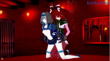Maria Cadenzavna Eve and Micha Jawkân in hot futanari scene - Symphogear Anime porn