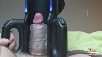 A male orgasm and orgasm with the help of a sex toy.