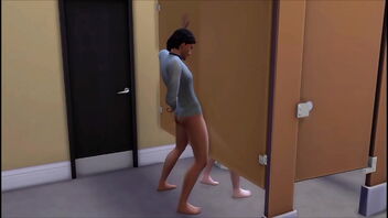 Gay Sims have joy in the bathroom during college time.